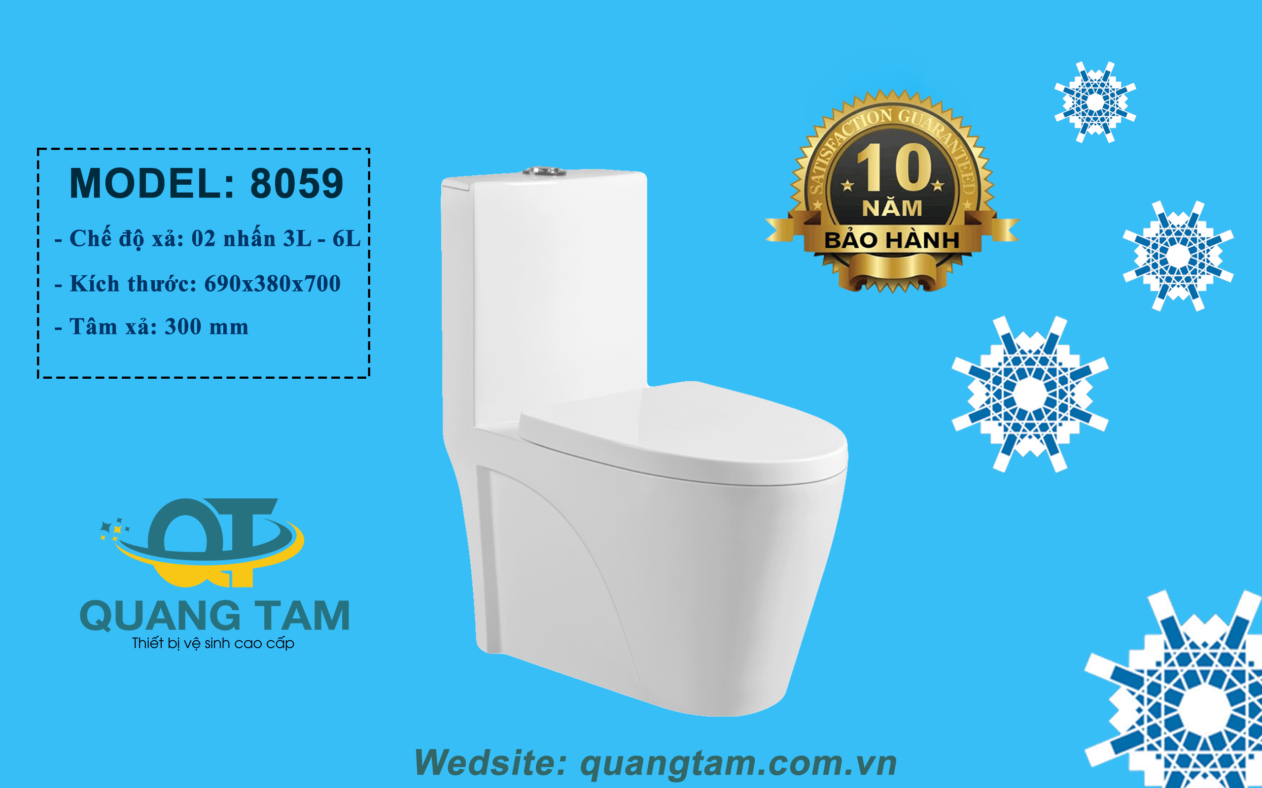 Bệt liền khối - Nắp êm 8059