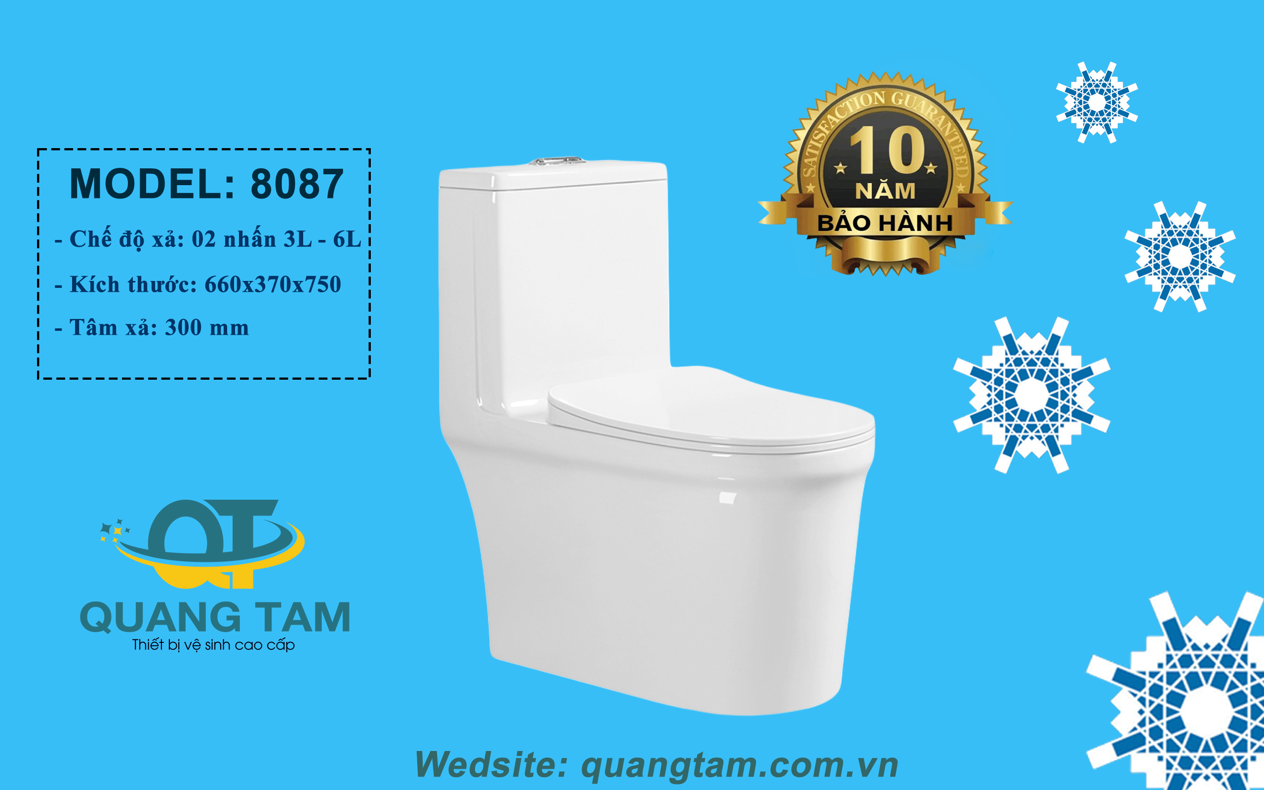 Bệt liền khối - Nắp êm 8087