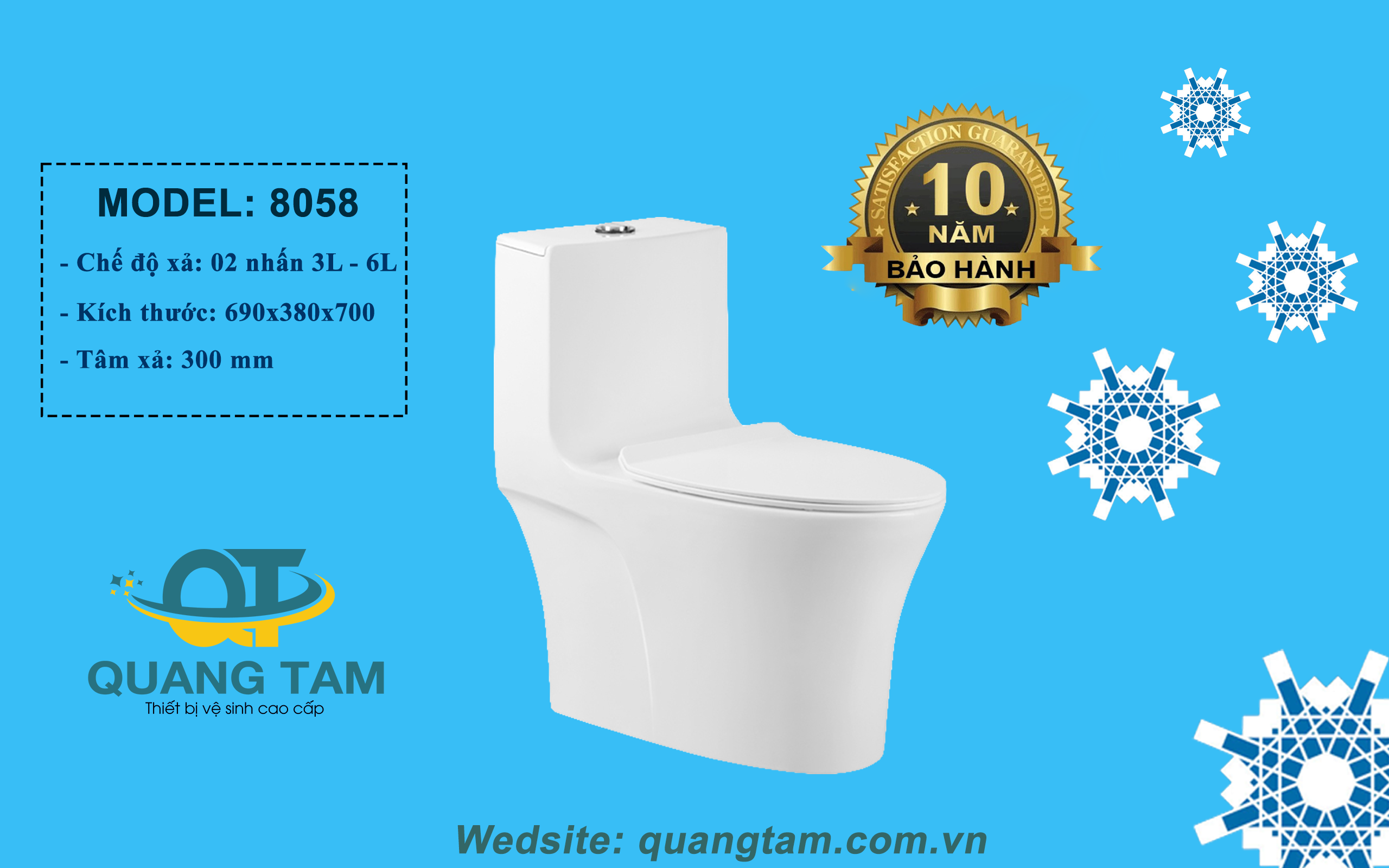 Bệt liền khối - Nắp êm 8058