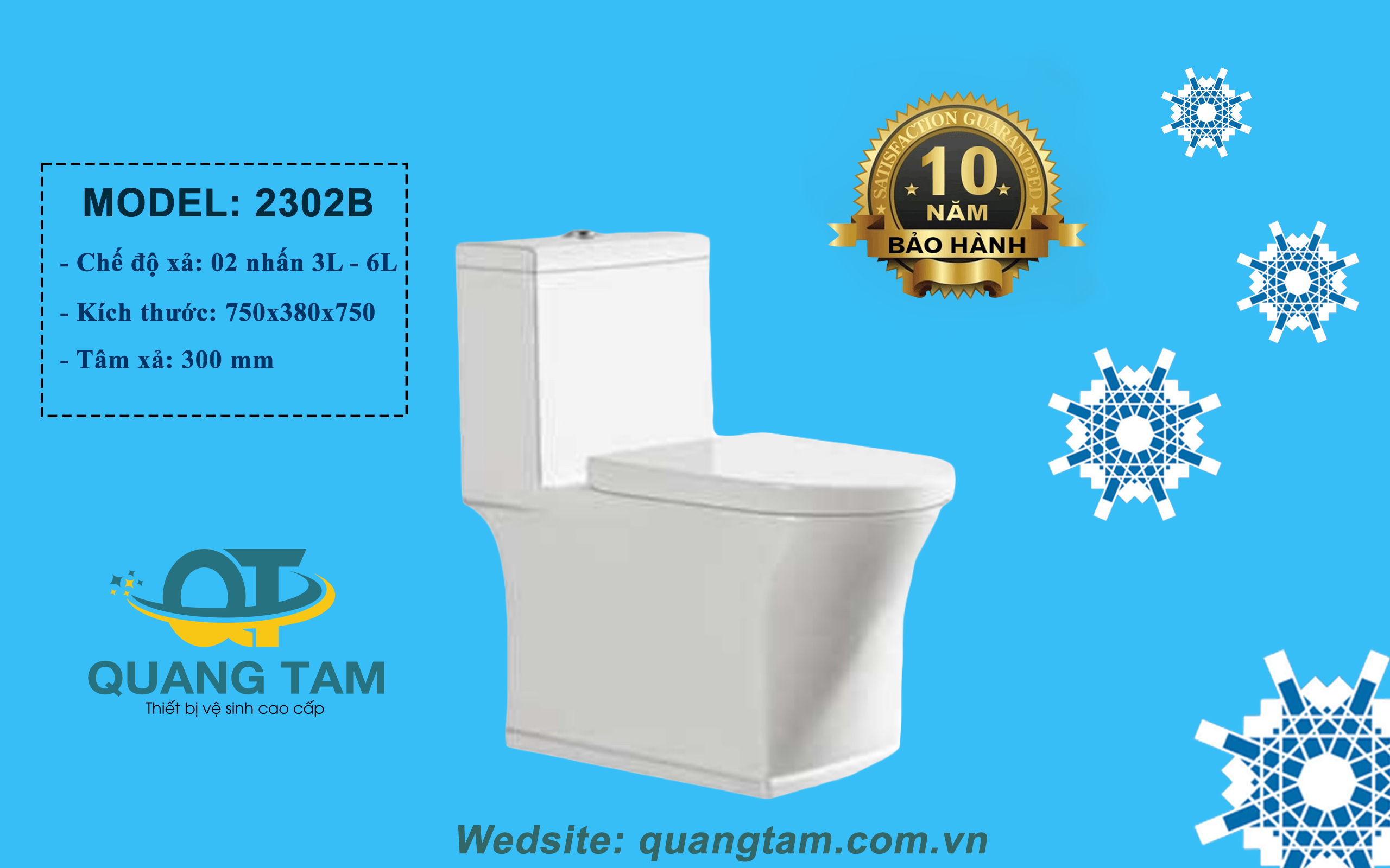 Bệt liền khối - Nắp êm 2302B