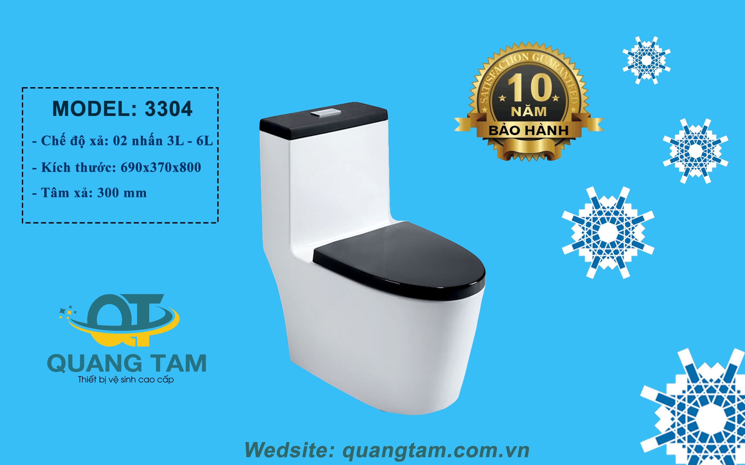 Bệt liền khối - Nắp êm 3304
