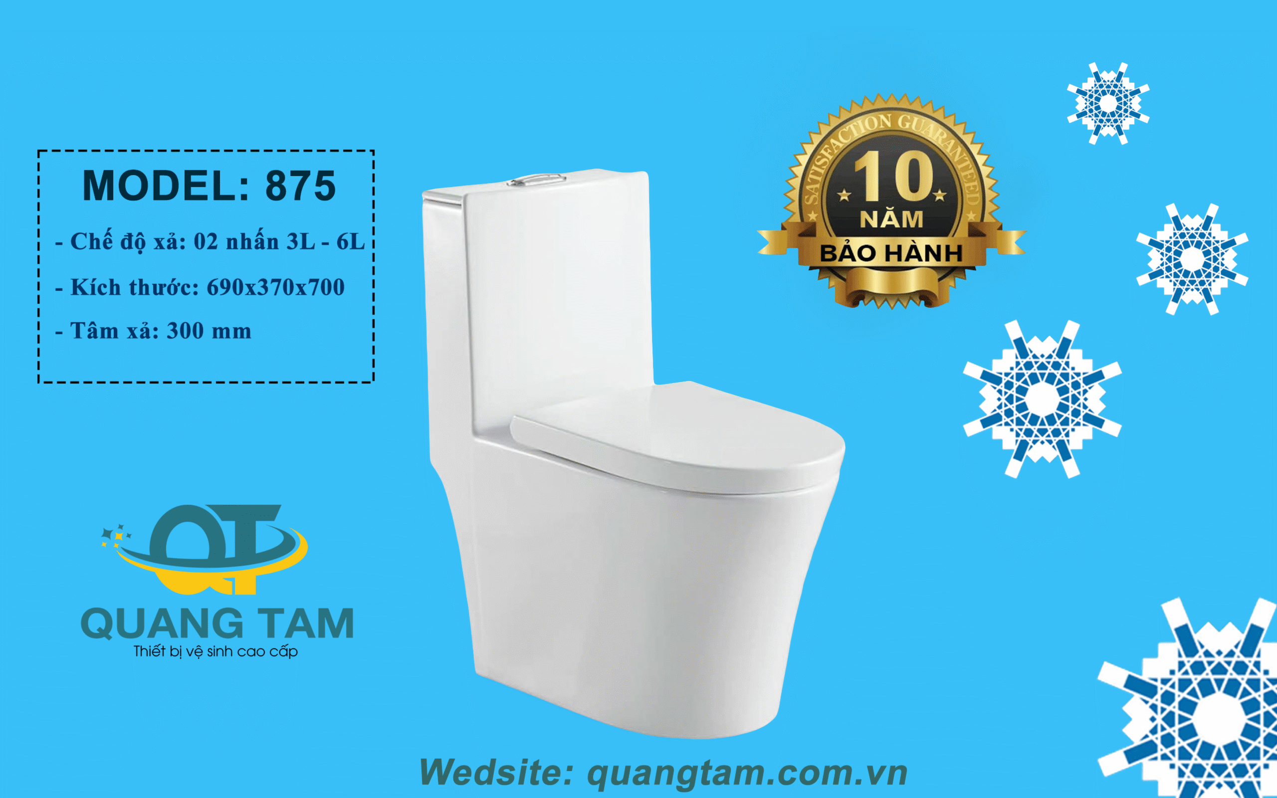 Bệt liền khối - Nắp êm 875