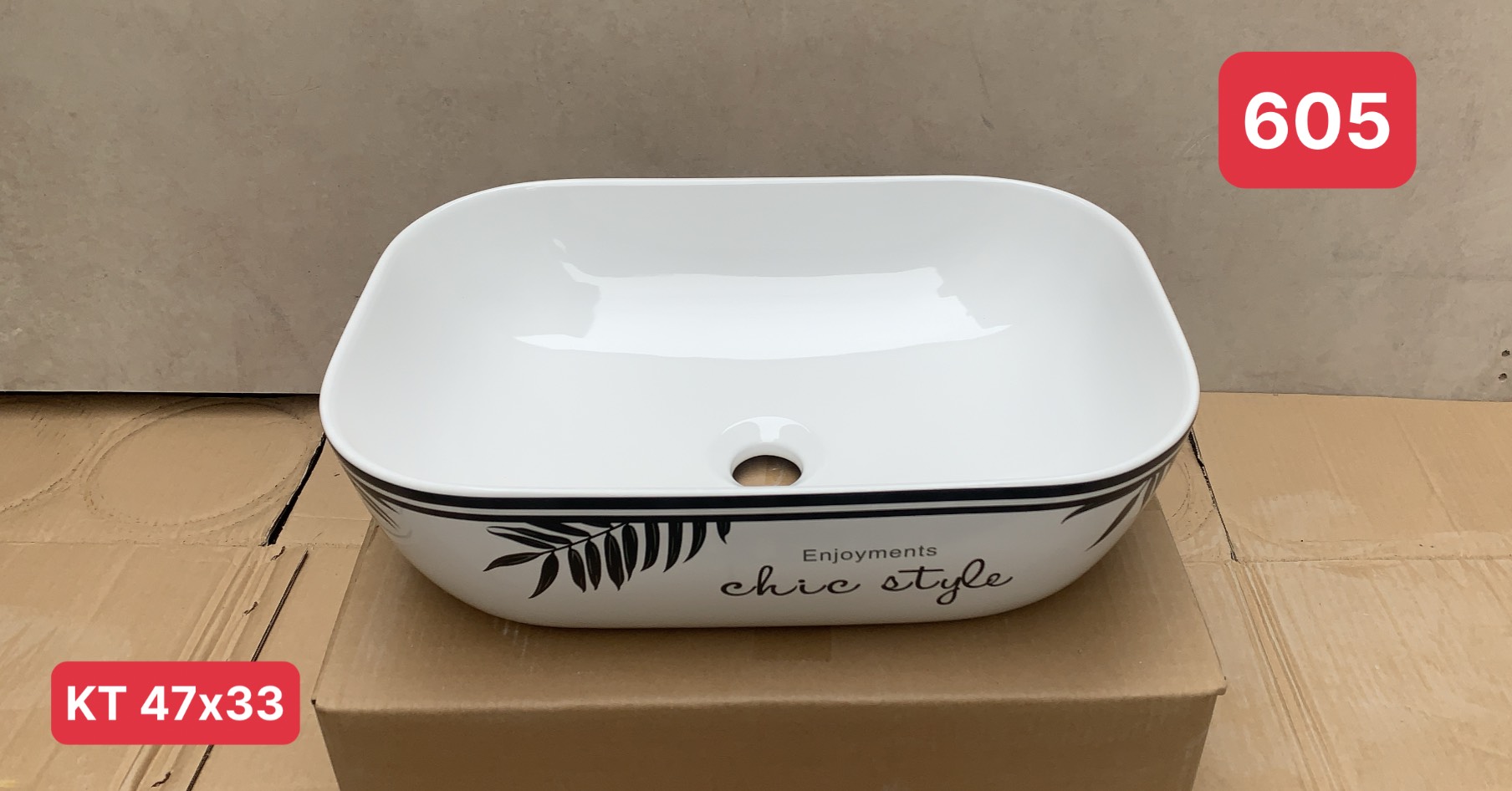 Chậu sứ - Lavabo dương bàn 605