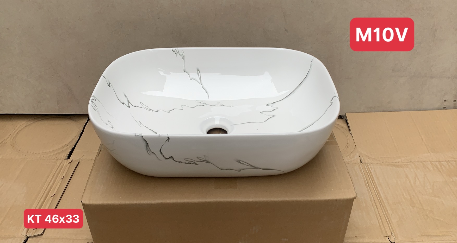 Chậu sứ - Lavabo dương bàn M10V