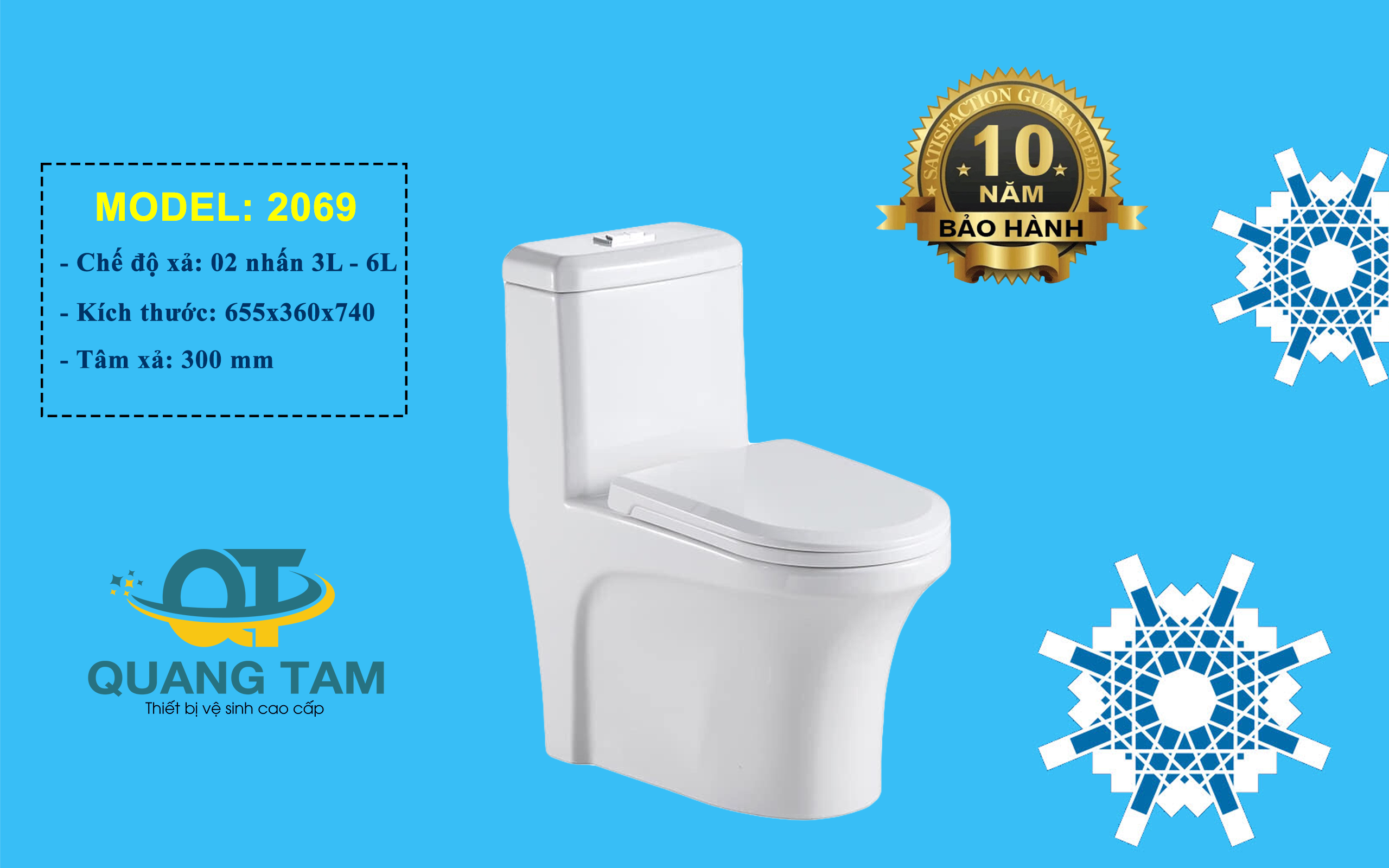 Bệt liền khối - Nắp êm 2069