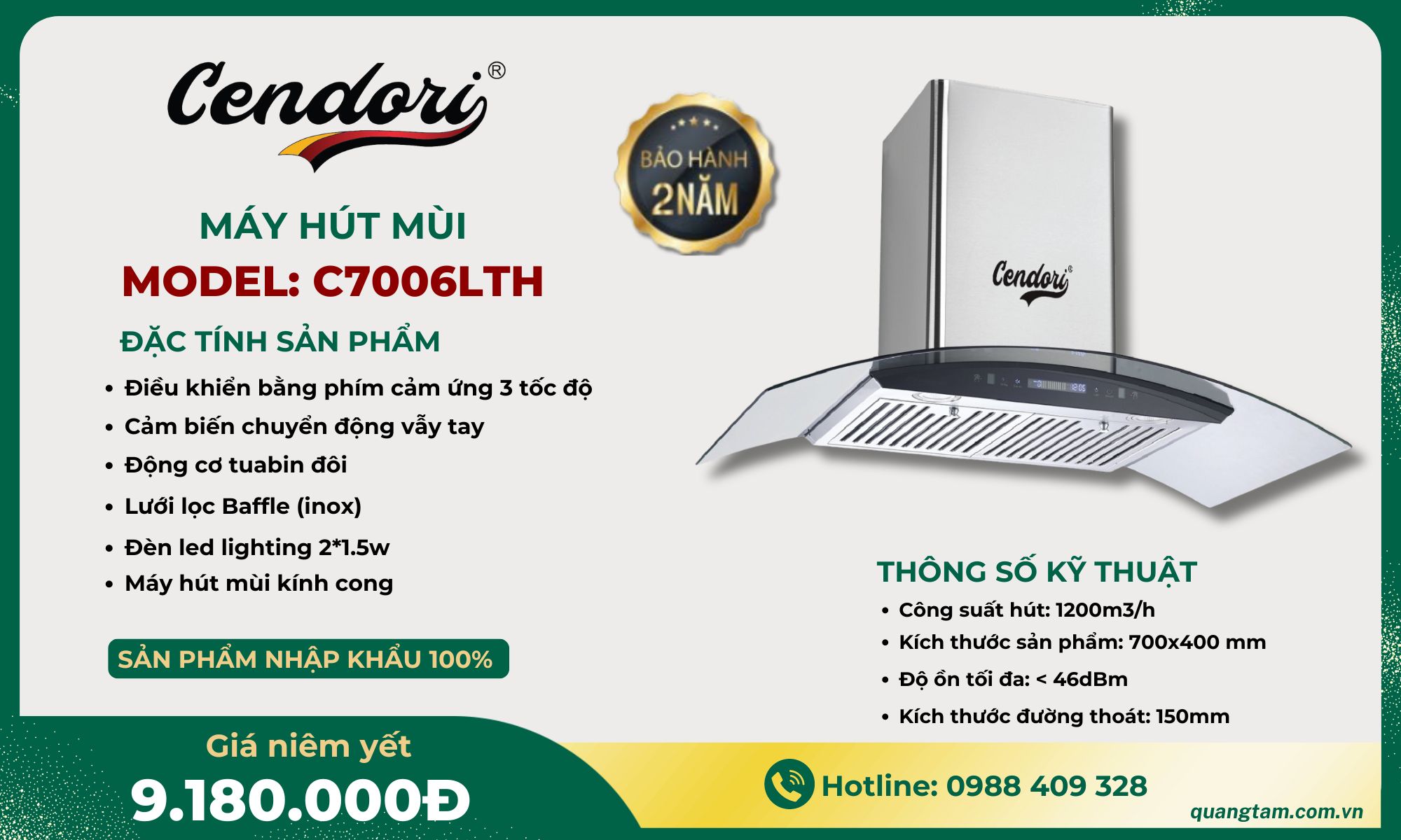 Máy hút mùi Cendori - C7006LTH