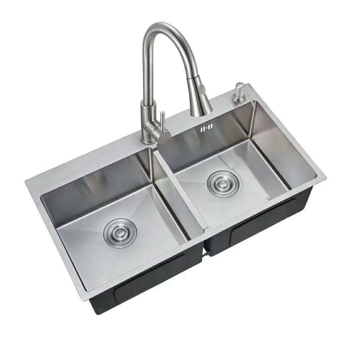 Chậu rữa bát inox 304 - 2 hố cân mờ KT 8245